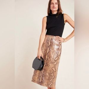 NWT Current Air Anthropologie Orly Snake Print Pencil Skirt size small